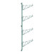 A green metal rack with four metal bars.