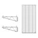 A drawing of a Regency stainless steel wall-mount wire shelf with two shelves.