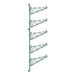 A green metal wall-mounted shelf post with double brackets for Regency wire shelving.