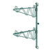 A green metal pole with double brackets for Regency wire shelves.