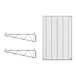 A drawing of a Regency stainless steel wall-mount wire shelf with two shelves.