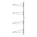 A Regency stainless steel wall-mount shelf post with single brackets and metal rods.