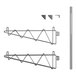 A Regency chrome wall-mount shelf post with brackets and a metal rod.