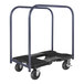 A black Snap-Loc panel cart with wheels and black handles.