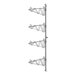 A Regency chrome wall-mount shelf post with four levels.