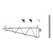 A Regency chrome wall-mounted shelf post with two hooks.