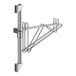 A Regency stainless steel wall-mounted shelf post with double hooks.