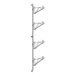 A Regency stainless steel wall-mount shelf post with four shelves.