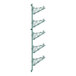 A green metal Regency wall-mount shelf post with double brackets and 5 levels.