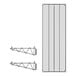 A black Regency wire shelf rack attached to a wall with two shelves.