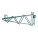 A green Regency double cantilever bracket for wire shelving.