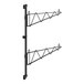 A pair of black metal Regency shelf brackets.