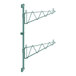 A pair of green Regency wall-mount shelf posts with single brackets.