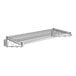 A Regency chrome wall-mount wire shelf with a wire shelf on top.