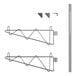 A drawing of a Regency chrome wall-mount shelf post with single brackets.