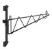 A black metal Regency wall mount shelf post with single bracket hooks.