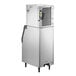 An Avantco air cooled modular ice machine with a stainless steel exterior and black handle.