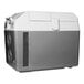 A grey and white Summit Appliance portable medical refrigerator and freezer.