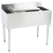 A stainless steel Eagle Group underbar cocktail and ice bin with bottle holders on a counter.