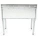 The back of a stainless steel Eagle Group underbar cocktail and ice bin with bottle holders.