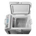 A white rectangular Summit Appliance portable medical refrigerator/freezer with a lid open.