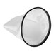 A clear plastic bag with a black rim on a white background.