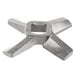 A silver metal Hobart #22 Stay Sharp knife with a square metal star.