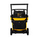 A yellow and black DeWalt wet / dry vacuum on wheels.