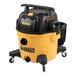 A DeWalt wet/dry vacuum with a yellow and black handle.