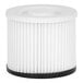 A close up of a white DeWalt cartridge filter for a vacuum cleaner.