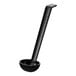 A black ladle with a long handle.