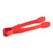 Choice 9" Red Polycarbonate Flat Grip Tongs with a white background