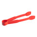 Red polycarbonate flat grip tongs.