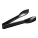 Black polycarbonate salad tongs with black handles.