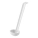 A white polycarbonate ladle with a plain handle.