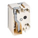 A close-up of a white Robertshaw 5500 series electrical switch with metal parts.