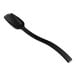 A black polycarbonate salad bar spoon with a long handle.