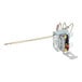 A Robertshaw 5225-04G safety hi-limit thermostat for a small electric heater with a metal rod and wires.