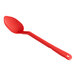 A red Choice polycarbonate salad bar spoon with a handle.