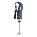 A blue and silver Galaxy Standard-Duty Immersion Blender with a cord.