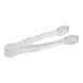 A pair of clear plastic tongs.