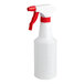 A white plastic spray bottle with a red handle and cap.