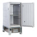 A white Coldtainer portable refrigerator with a door open.