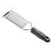 A Microplane black ribbon grater with a black handle.
