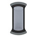A white rectangular Microplane grater with a grey and black mesh.