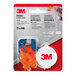 A package of 3M reusable earplugs with orange and blue cords.