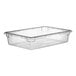 A clear polycarbonate food storage box with a lid.