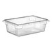 A Choice clear polycarbonate food storage box with a clear lid.