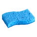 A blue 3M Scotch-Brite scrub sponge with holes.