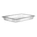 A clear polycarbonate food storage box with a clear lid.